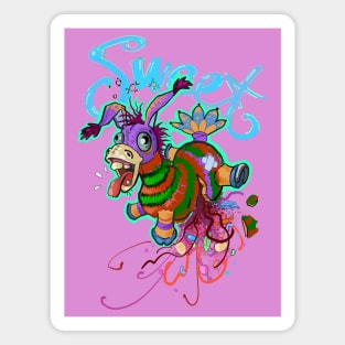 Colored Donkey Cartoon Magnet